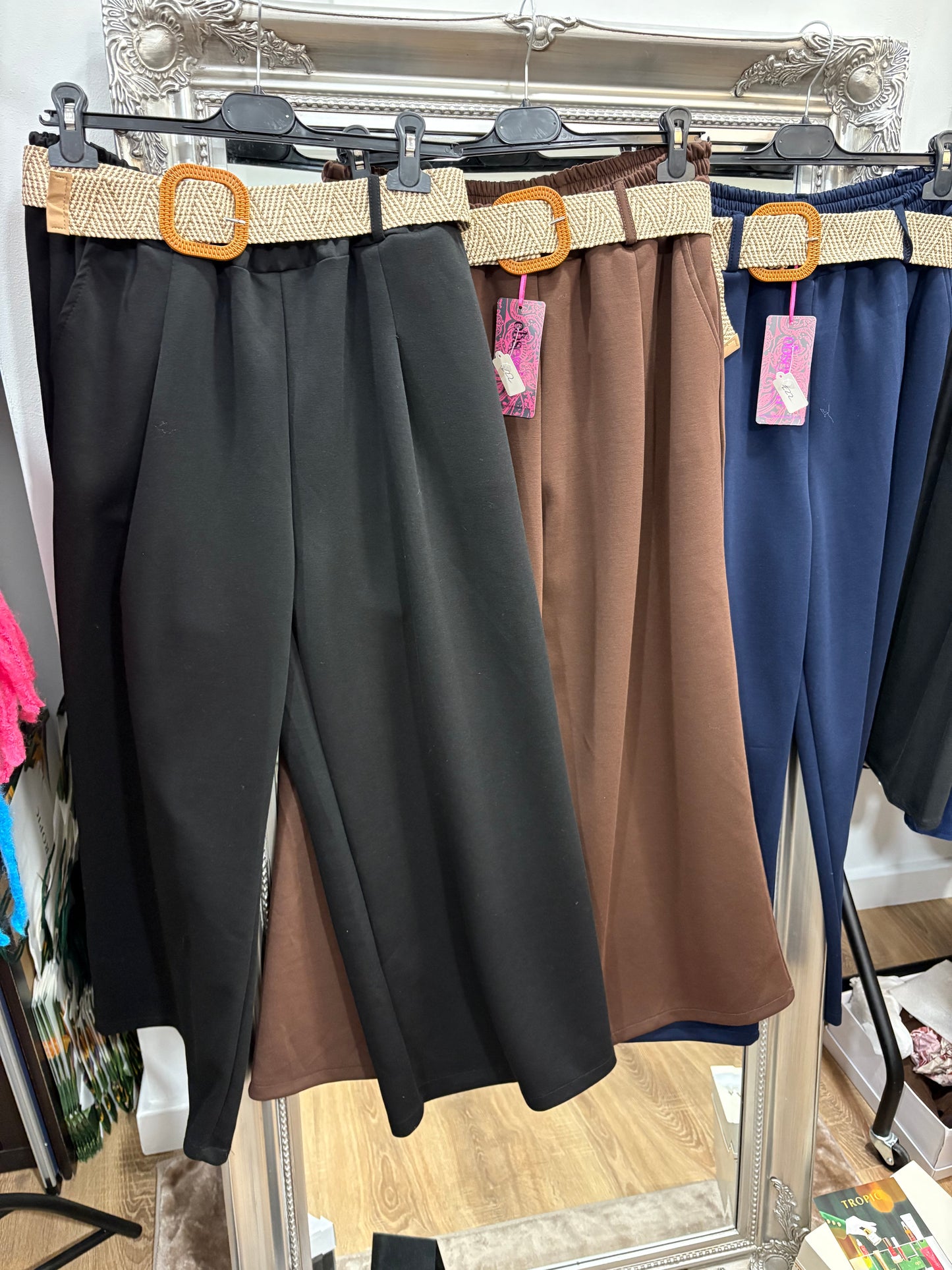 Wide Leg, Belted Trouser