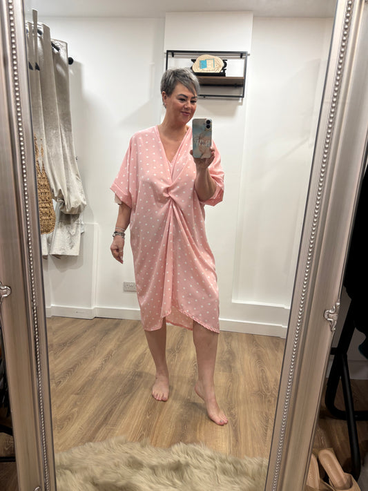 Polka Dot, Twist Front Dress