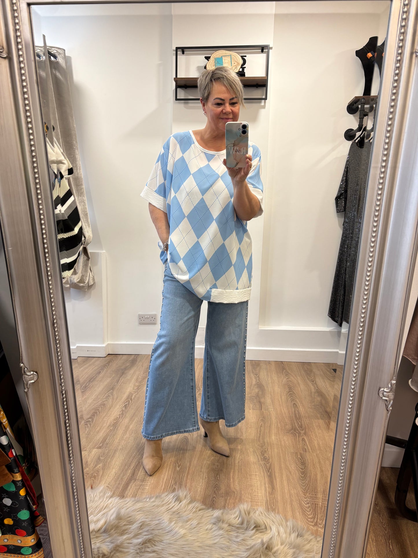 Harlequin, Short Sleeve Blouse.