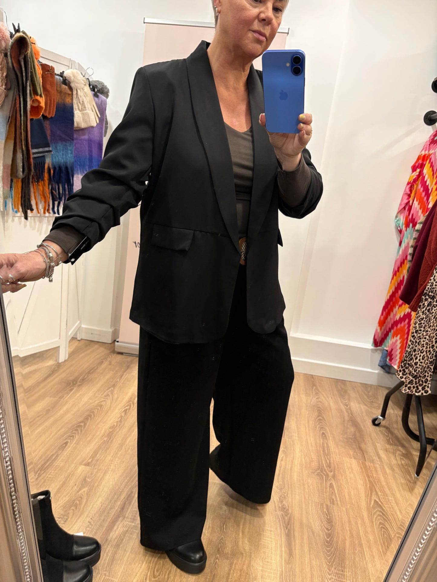 Ruched Sleeve Blazer