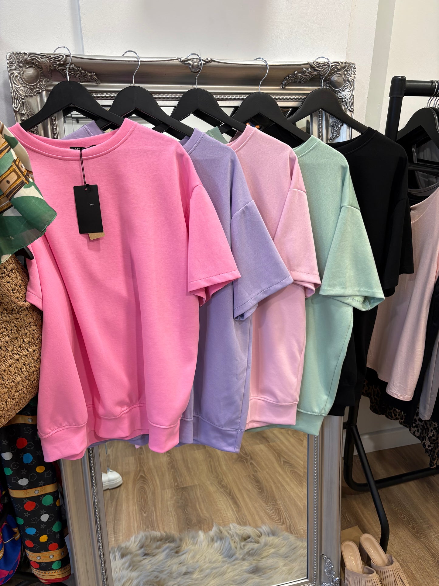 Plain, Short Sleeve Sweatshirt