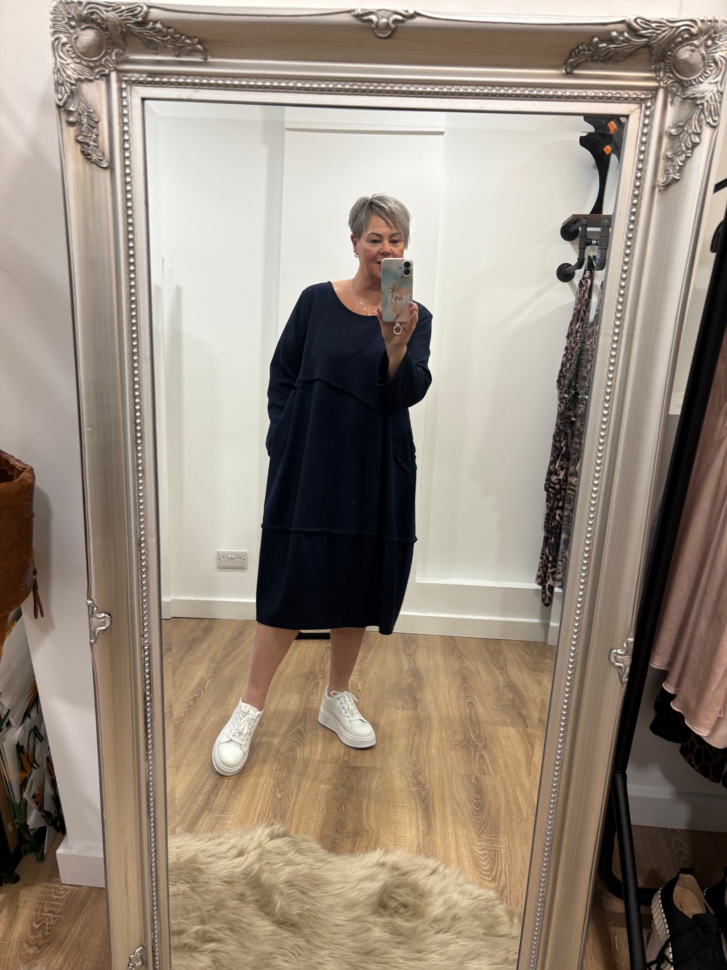Exposed Seam Cocoon Midaxi Dress