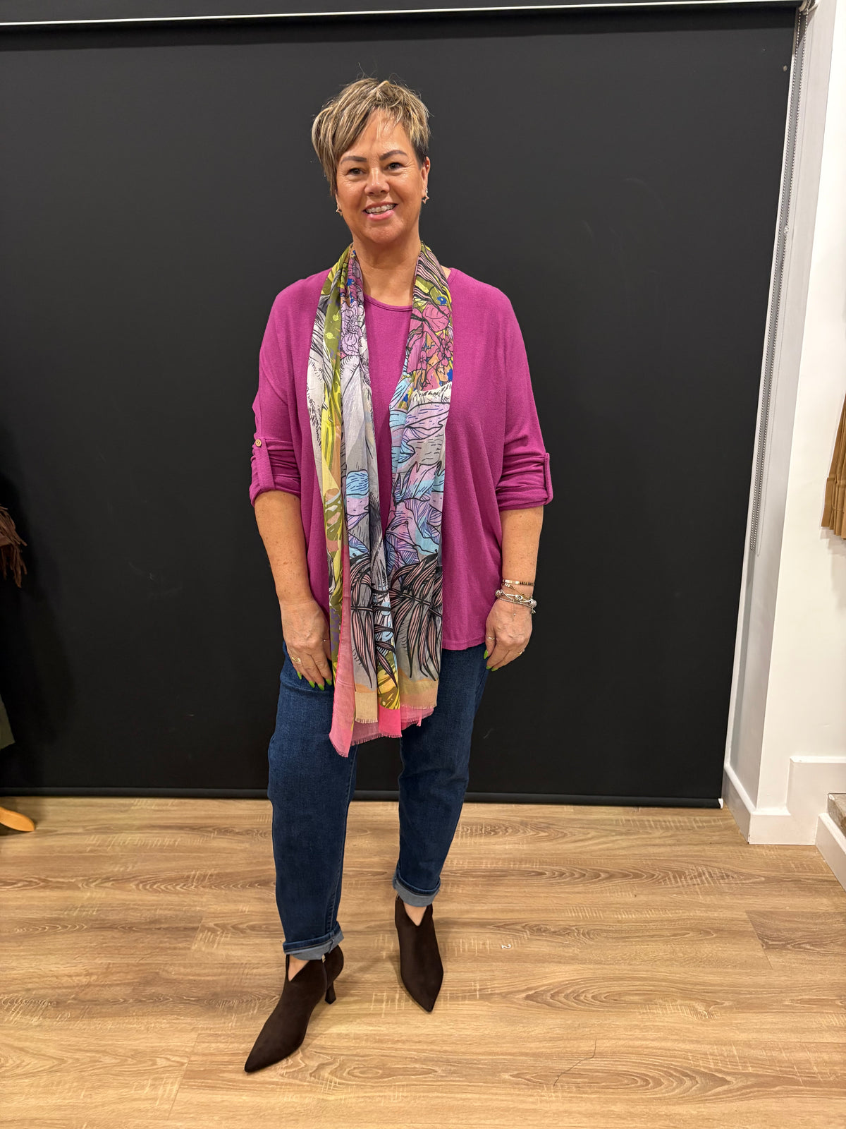 Soft, Lightweight button sleeve Jumper