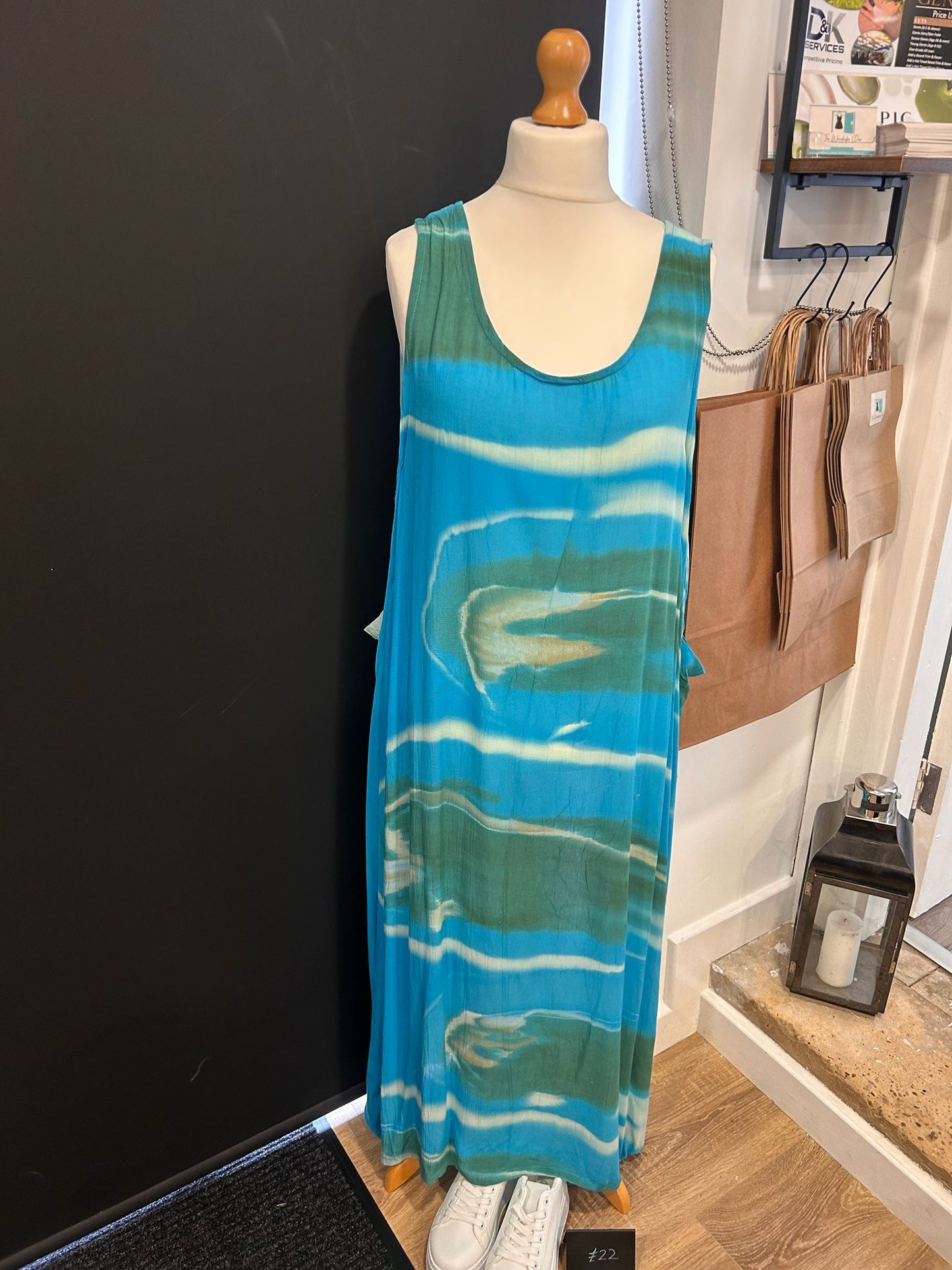 Tie Dye Pocket Detail Midaxi Dress