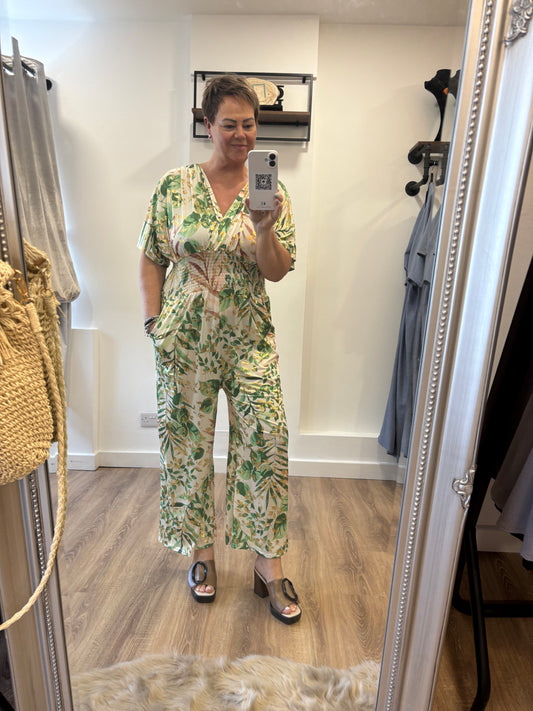 Slinky, Stretch Jumpsuit - Green