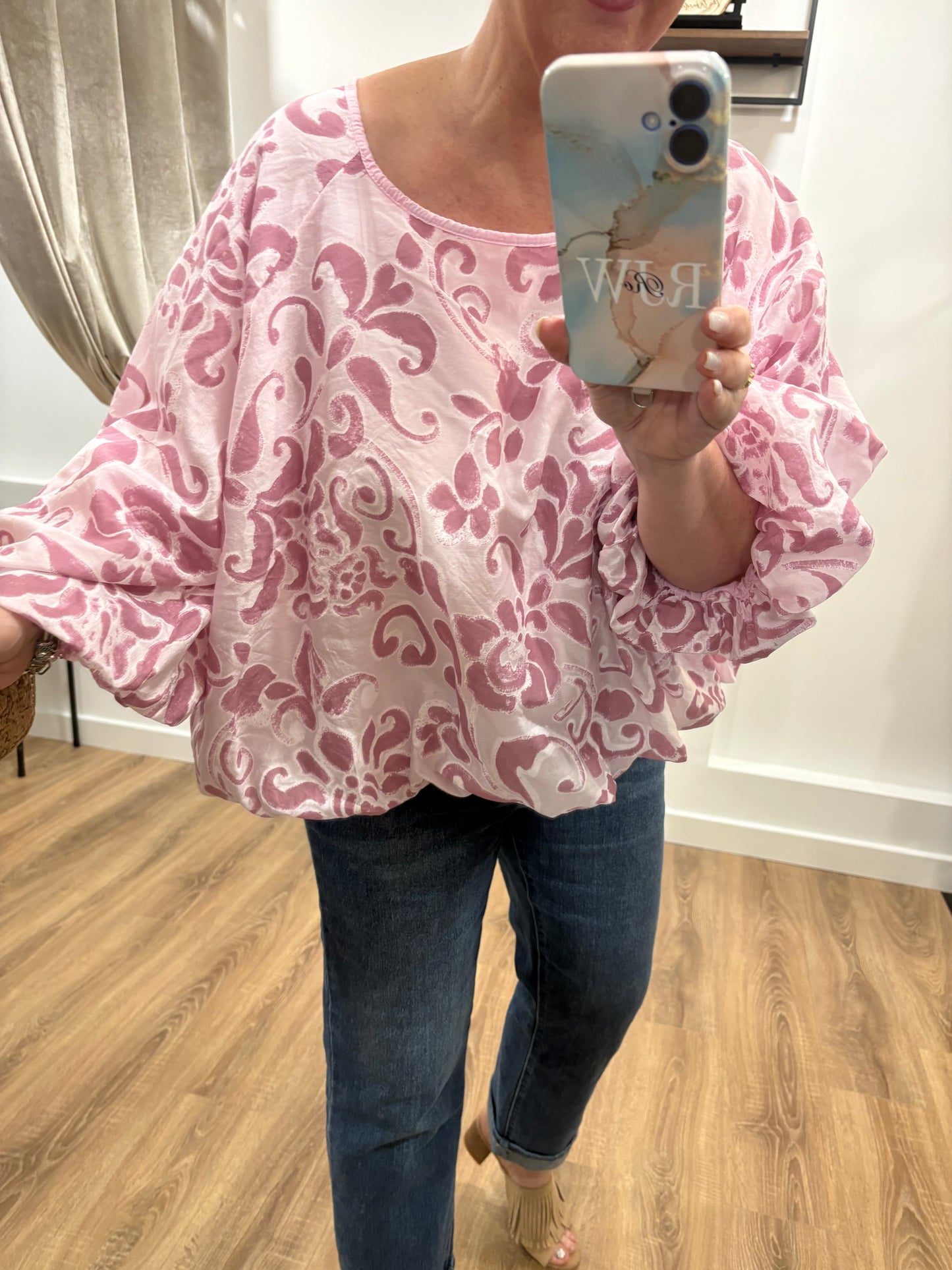 Paisley Print, Elasticated Hem Blouse