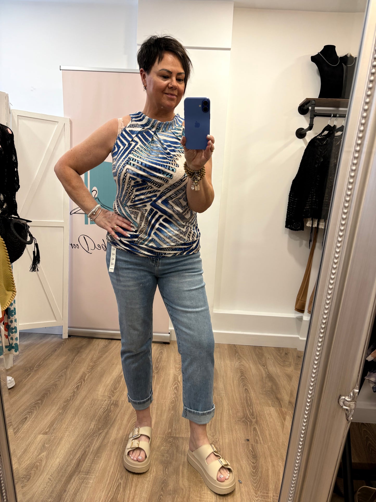 Slinky, Stretchy, Tie Neck Top