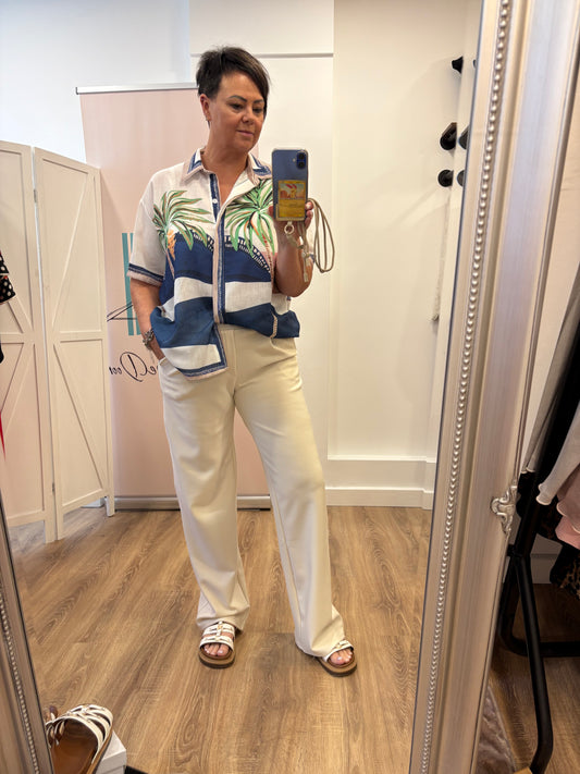 Wide Leg Scuba Stretch Trouser