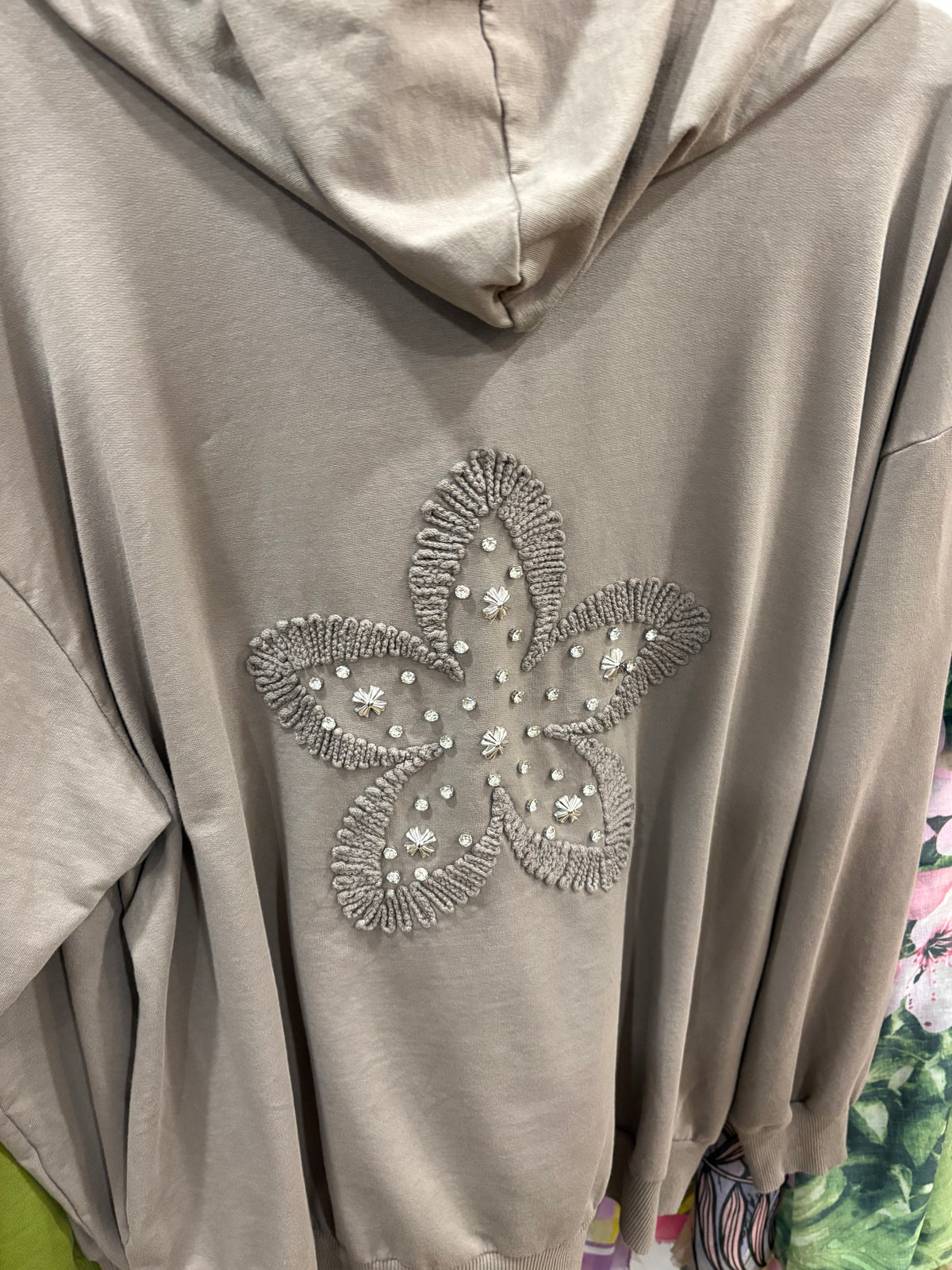 Flower Back, Zip up Hoodie