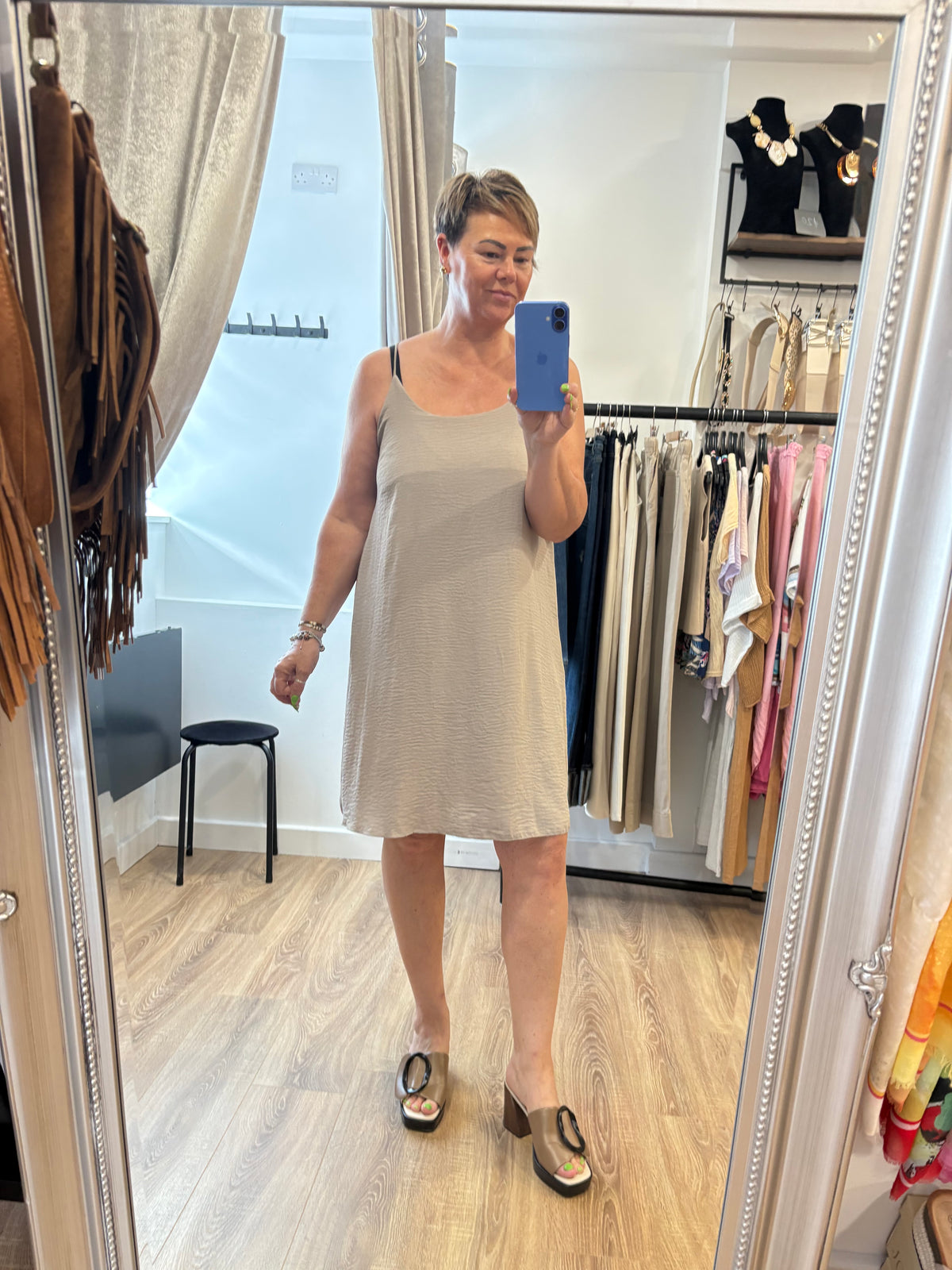 Strappy Midi Slip Dress