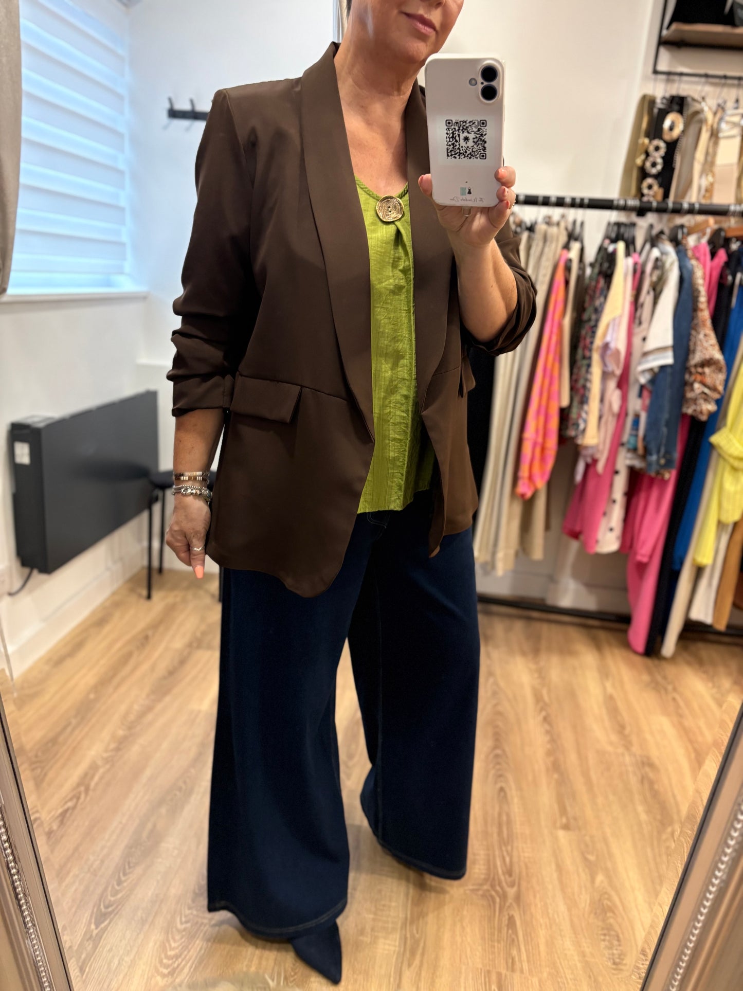 Ruched Sleeve Blazer