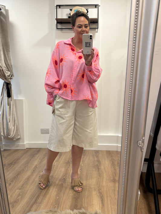 Sun Print Cheesecloth Shirt