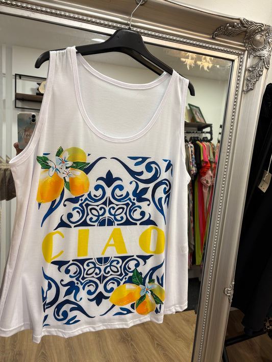 Mediterranean Print Vest Top