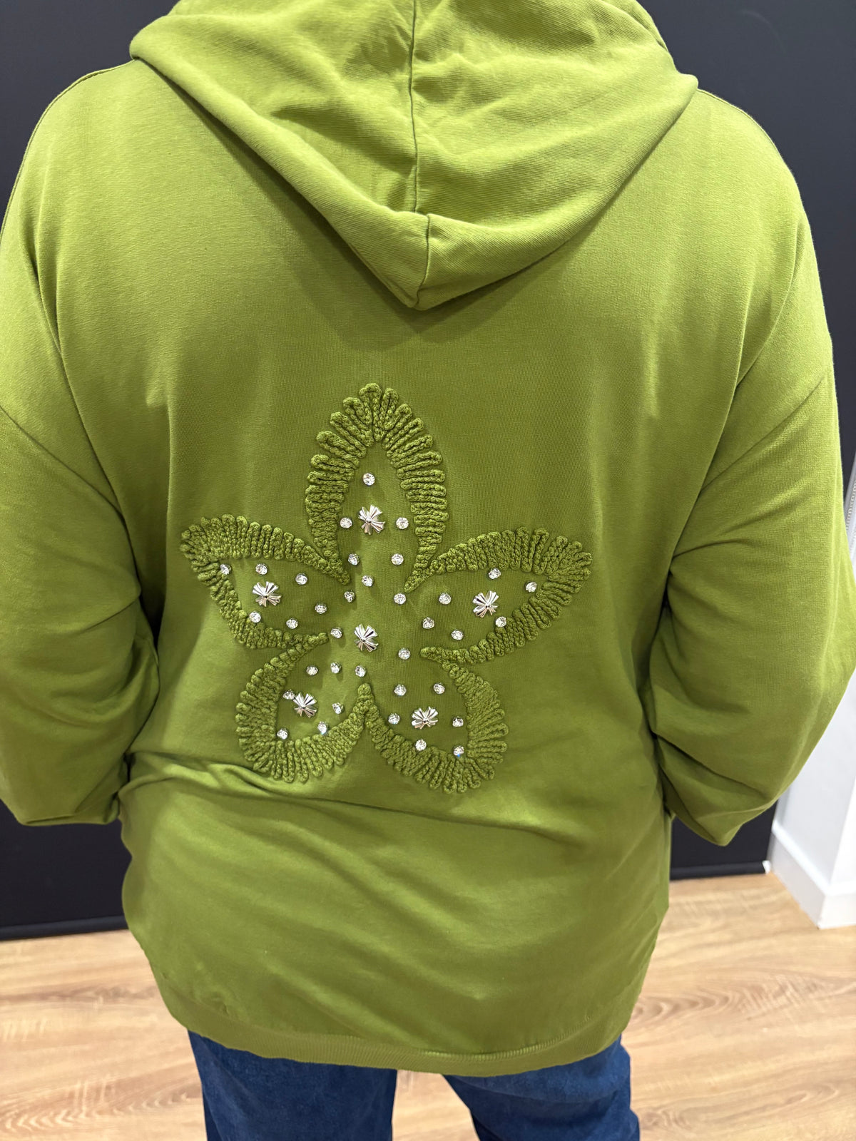 Flower Back, Zip up Hoodie