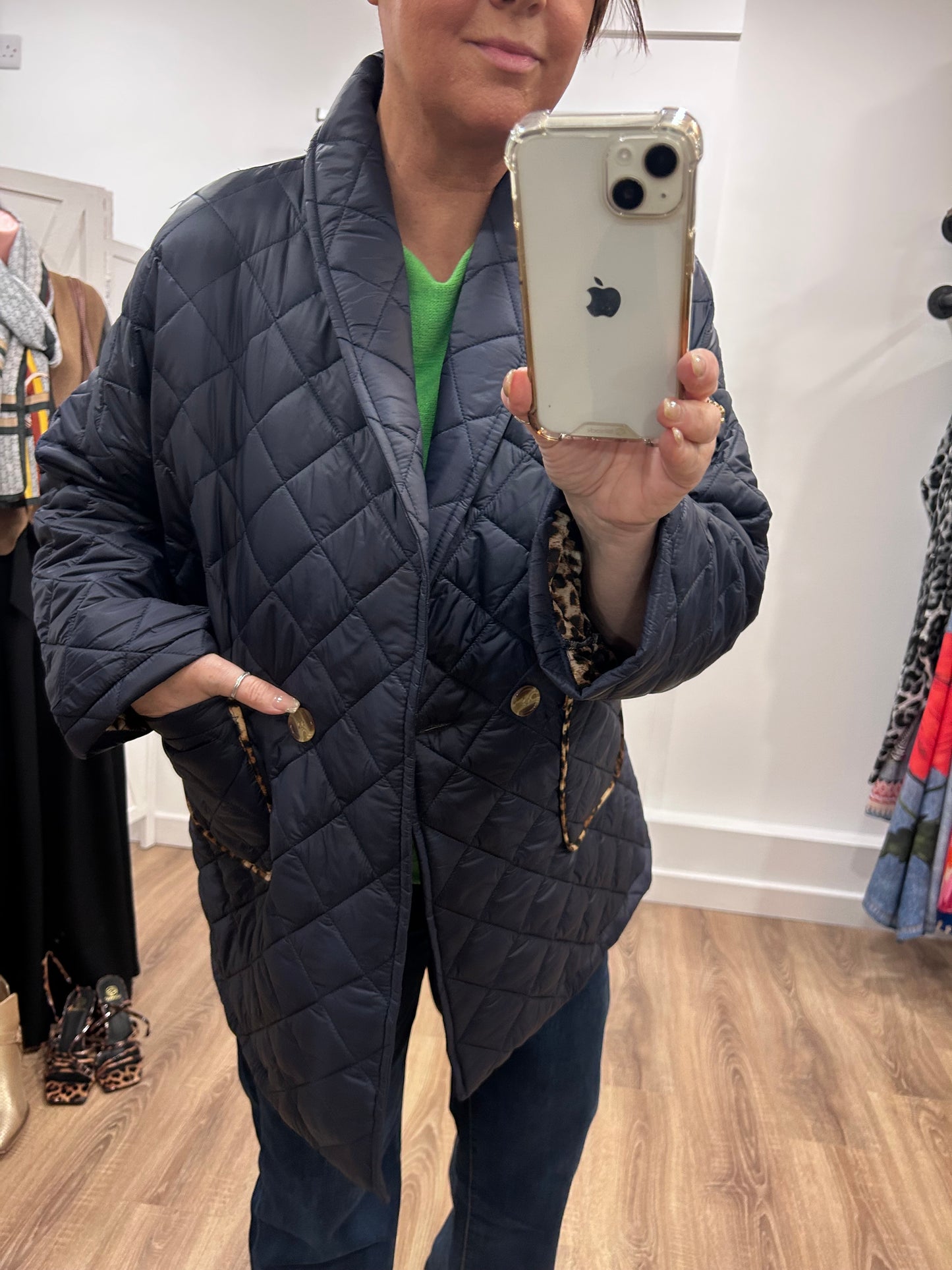 Animal Trim Quilted Jacket