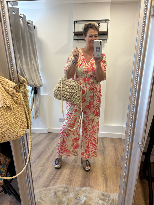 Slinky, Stretch Jumpsuit - Pink