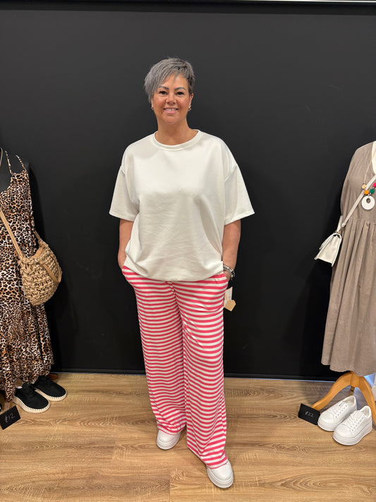 Wide Leg Stripe Jogger