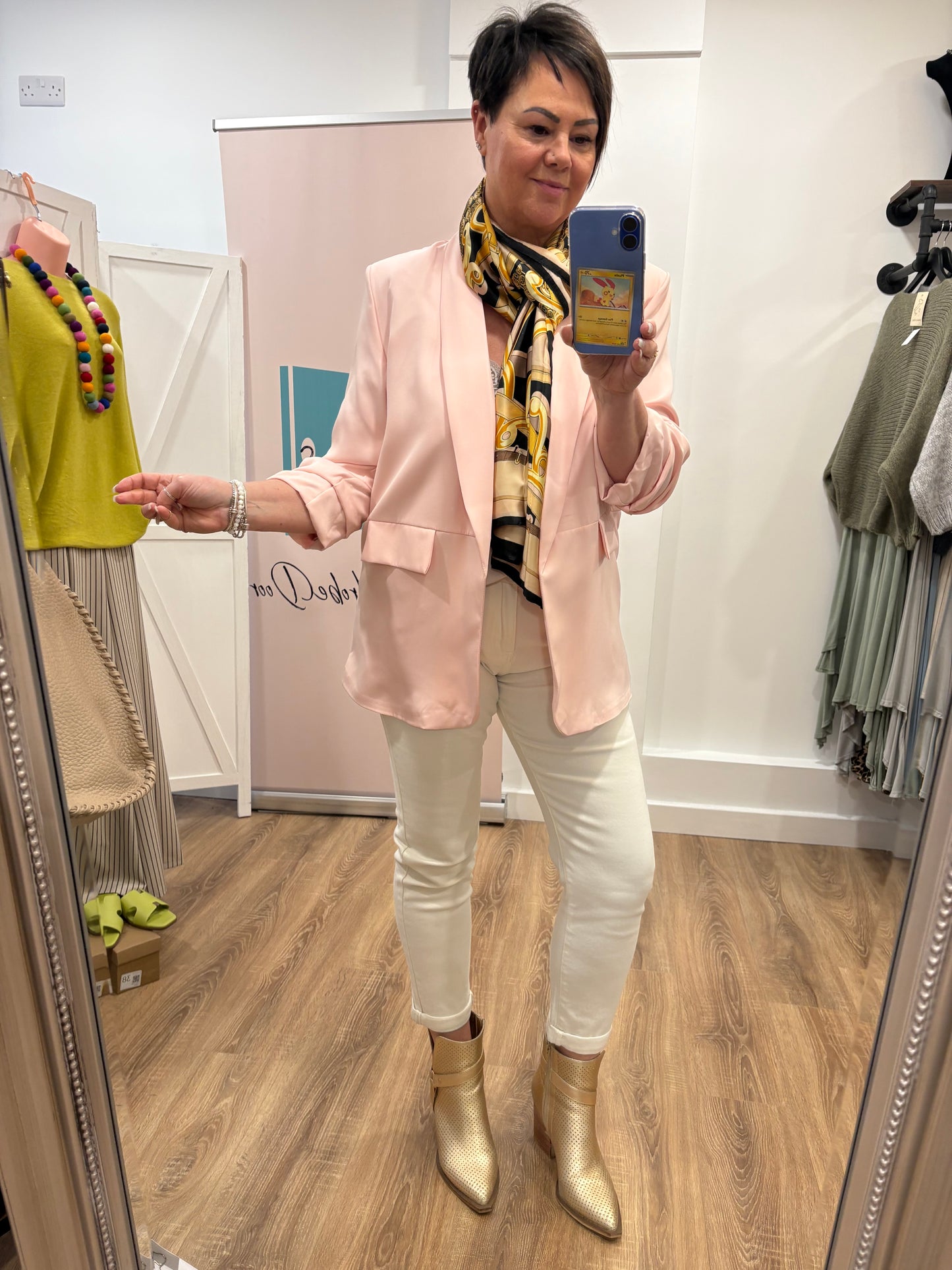 Ruched Sleeve Blazer