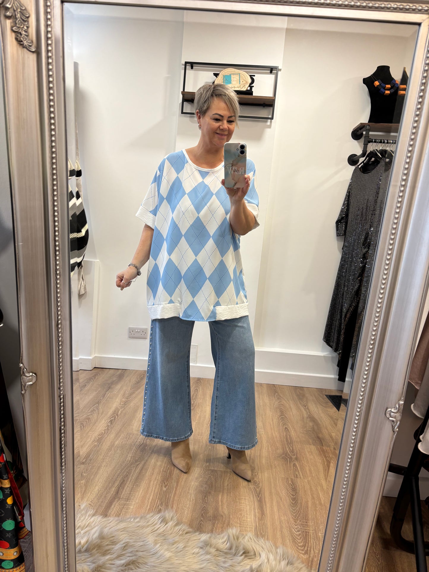 Harlequin, Short Sleeve Blouse.