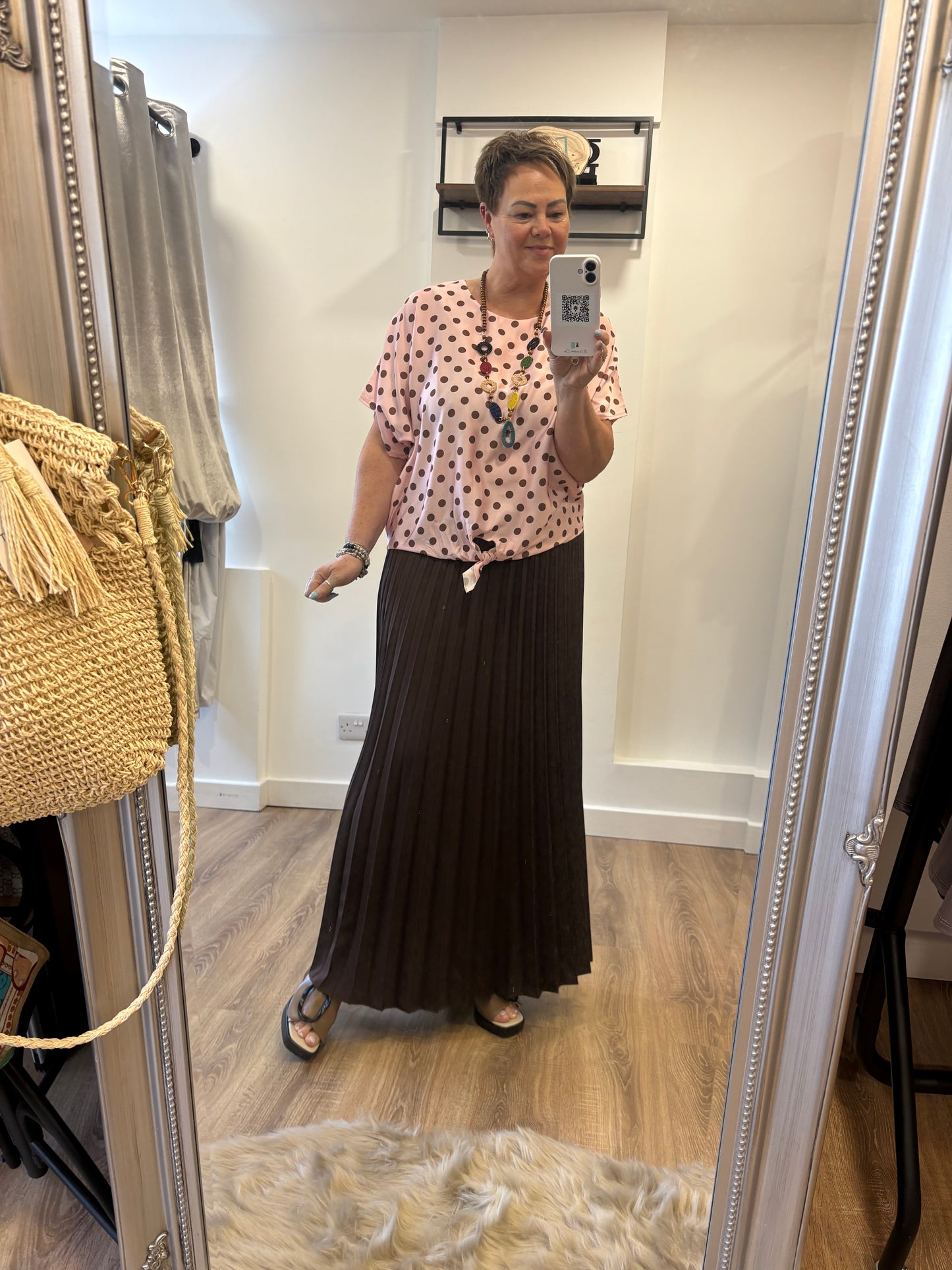 Pleated Maxi Skirt - Chocolate Brown