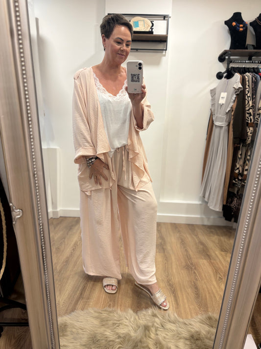 Relaxed Fit Trouser Suit - Baby Pink