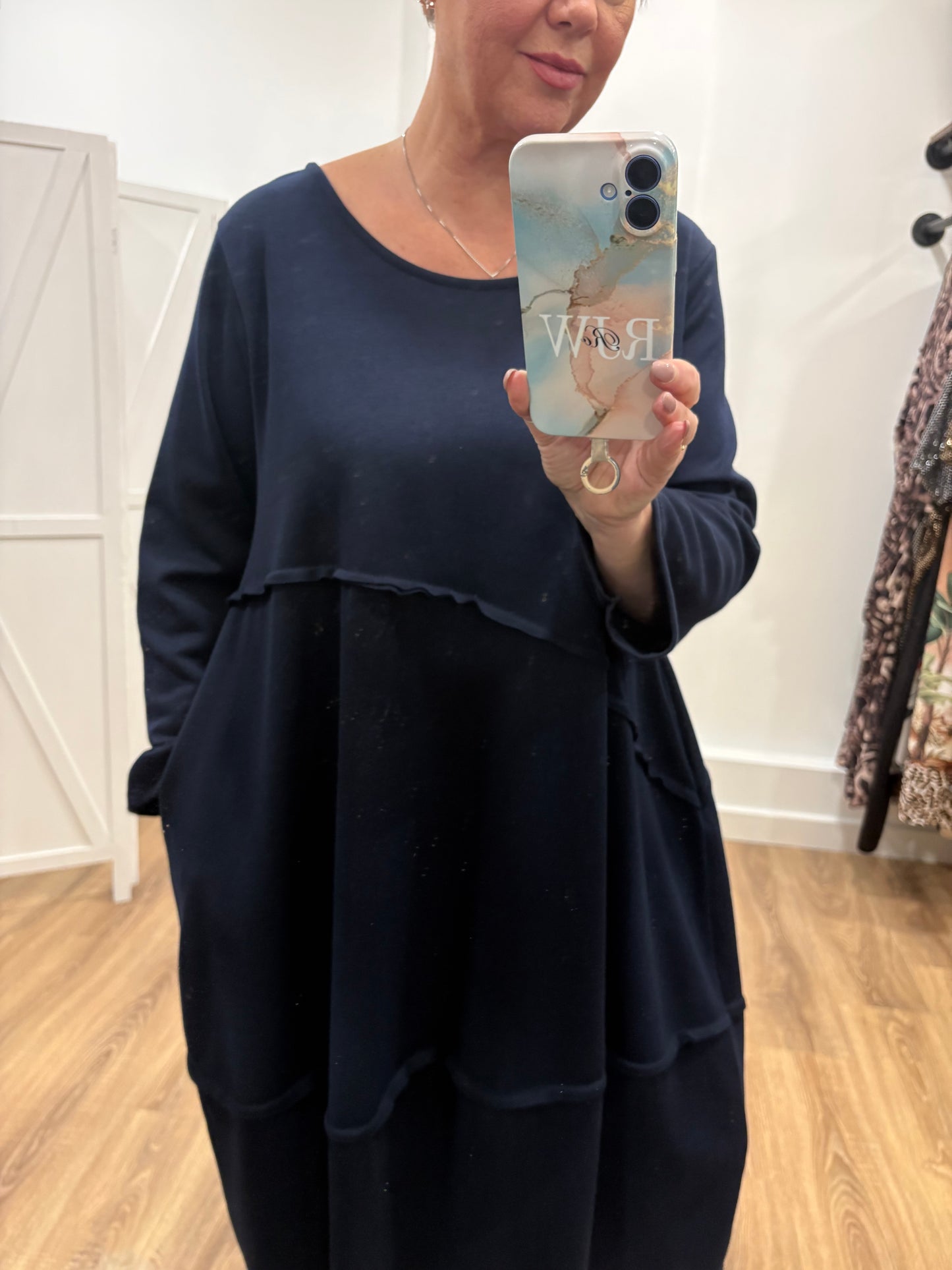 Exposed Seam Cocoon Midaxi Dress
