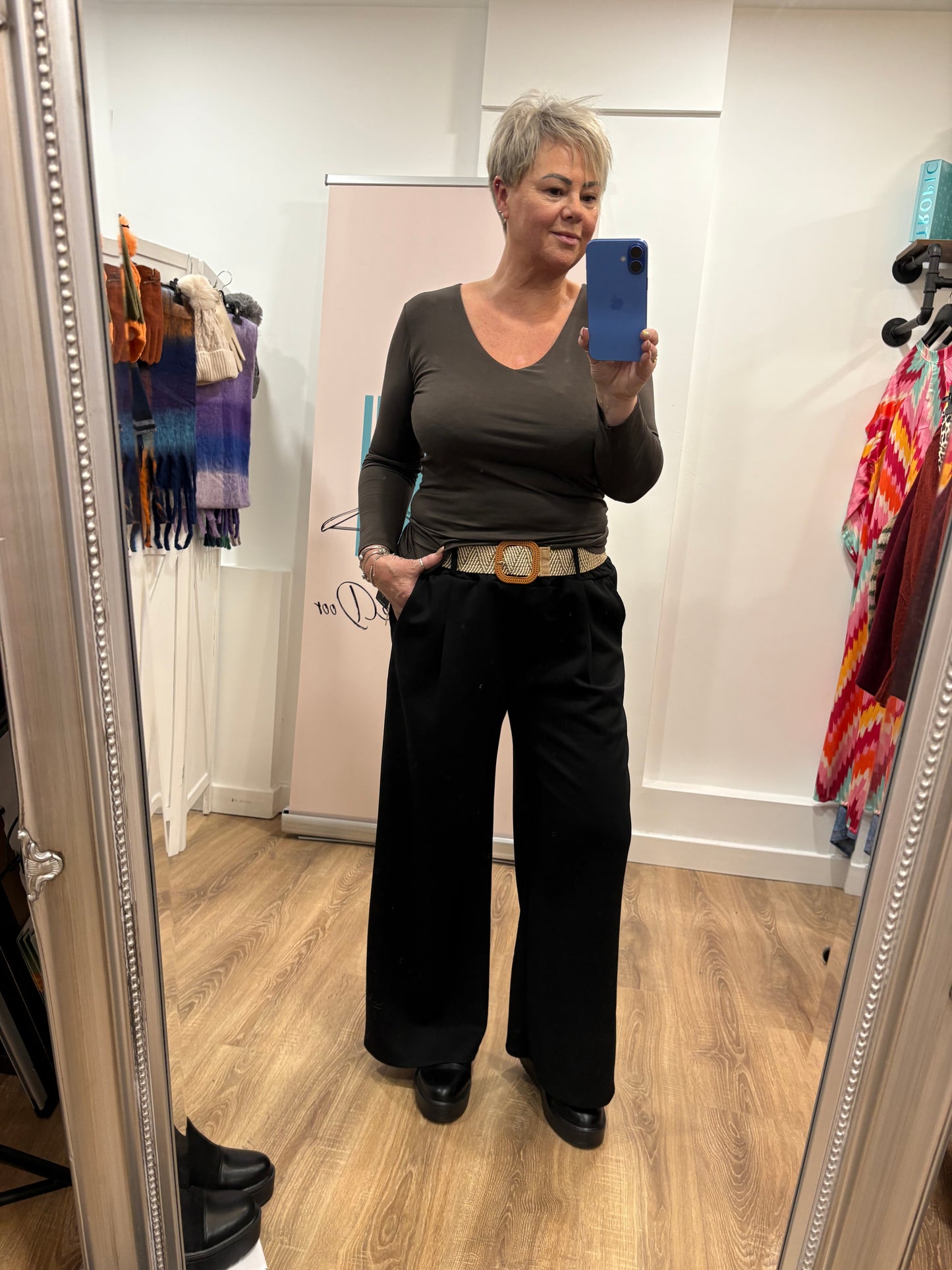 Wide Leg, Belted Trouser