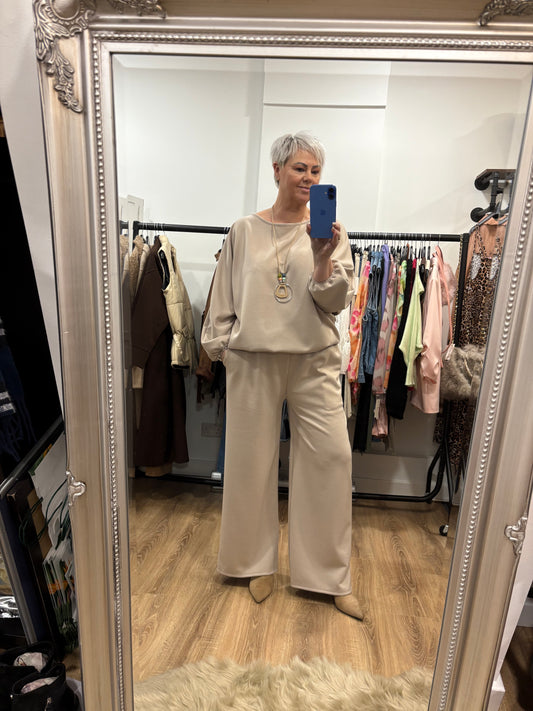 Lounge Set with Elasticated hem and Wide Leg