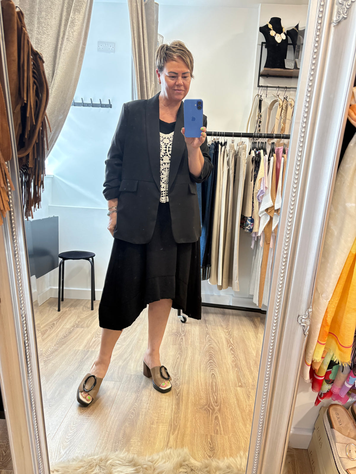 Ruched Sleeve Blazer