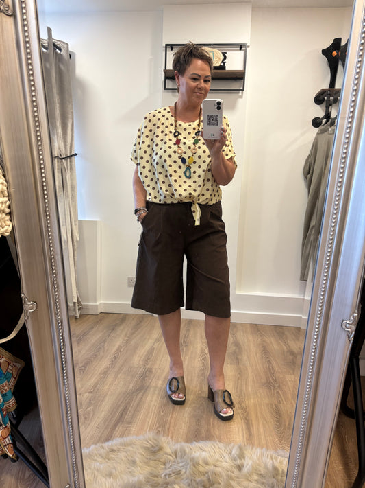 Polka Dot, Tie up Blouse