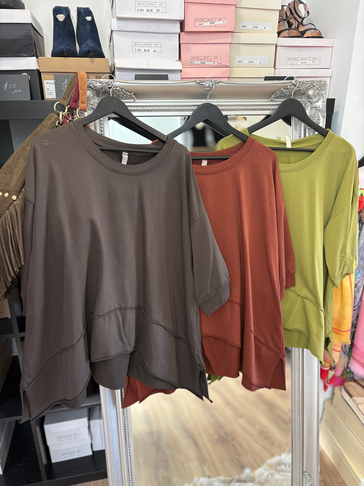 Short Sleeve, Dip Hem Sweatshirt