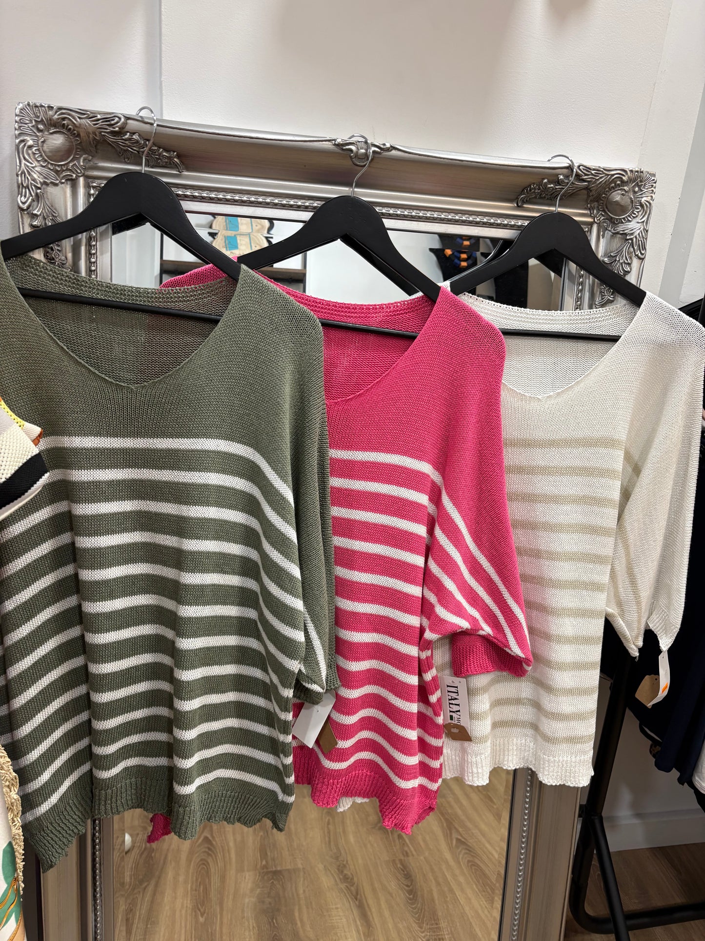Oversized, Striped Cotton Jumper