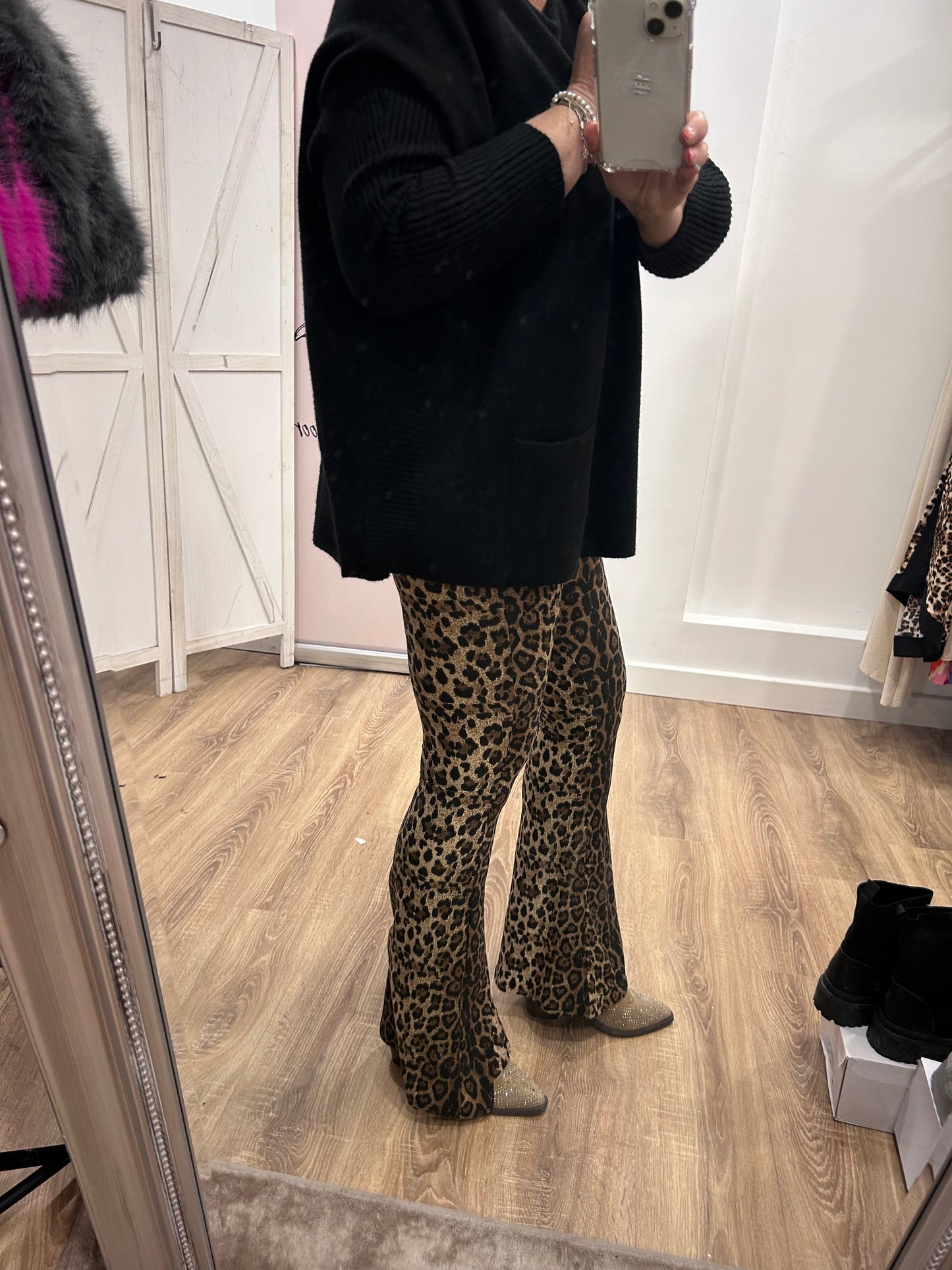 Animal Print Flared Leggings