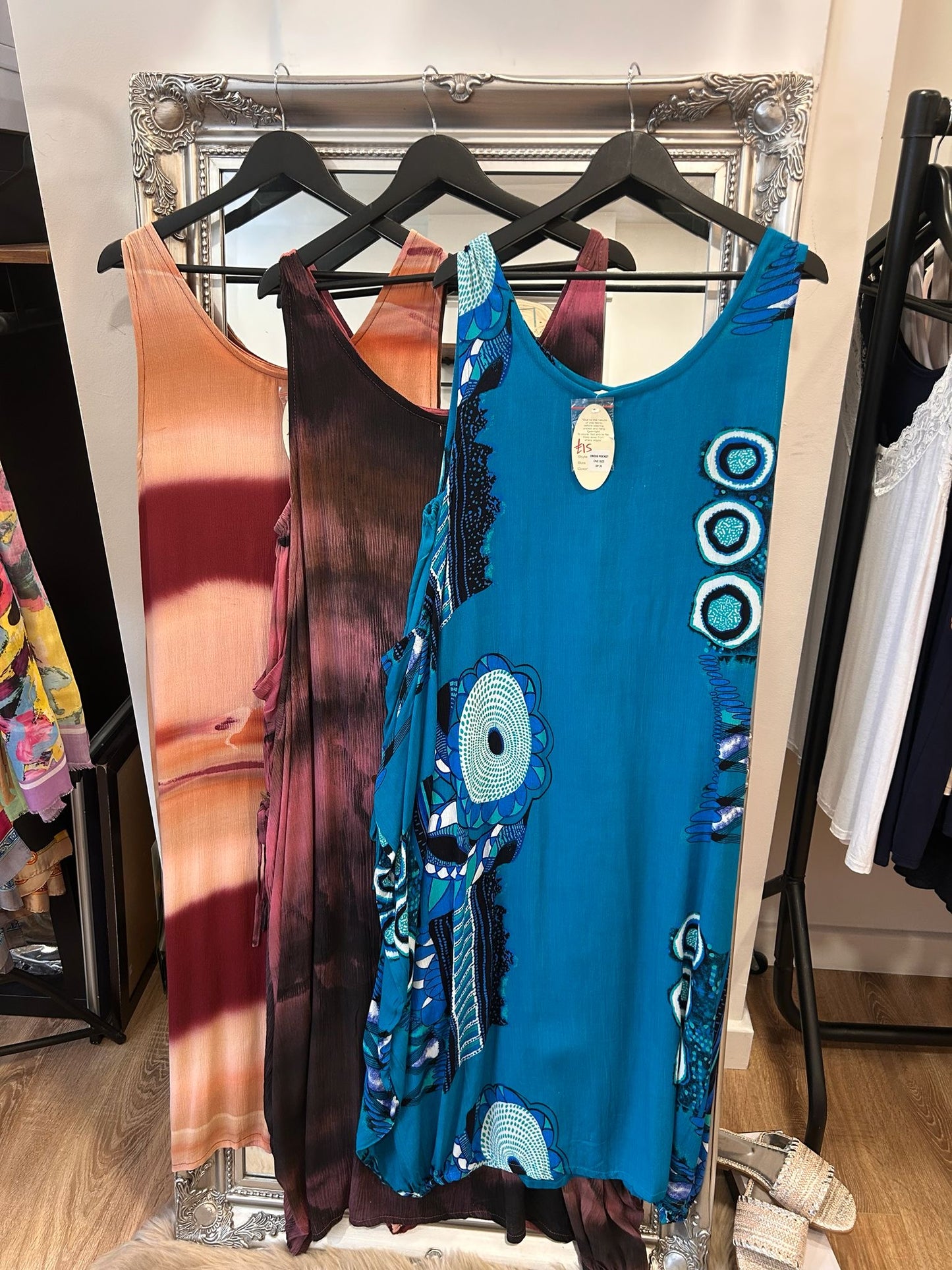 Tie Dye Pocket Detail Midaxi Dress