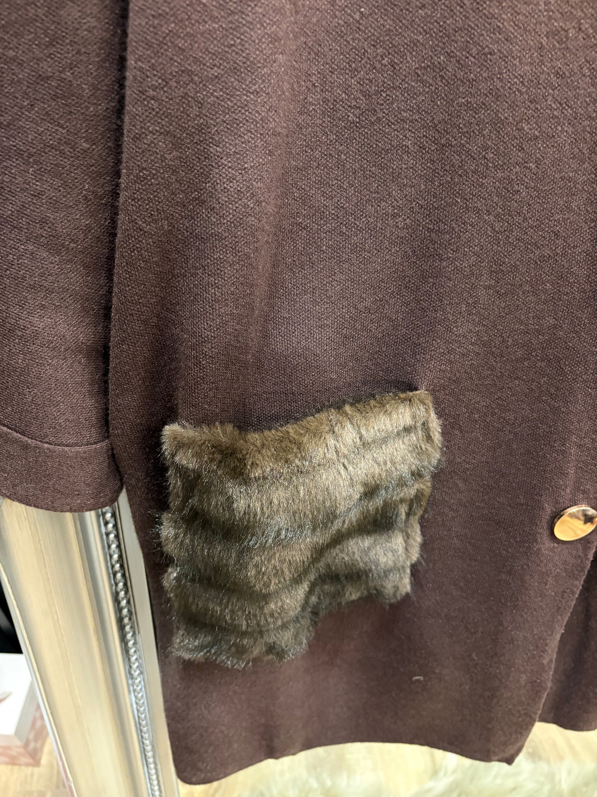 Oversized, Fun Fur Pocket Cardigan