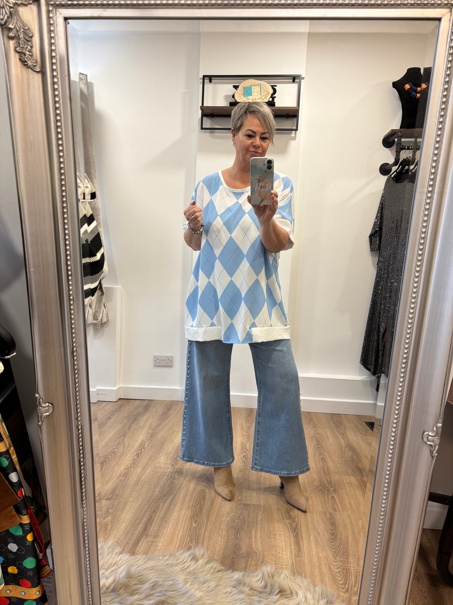 Harlequin, Short Sleeve Blouse.