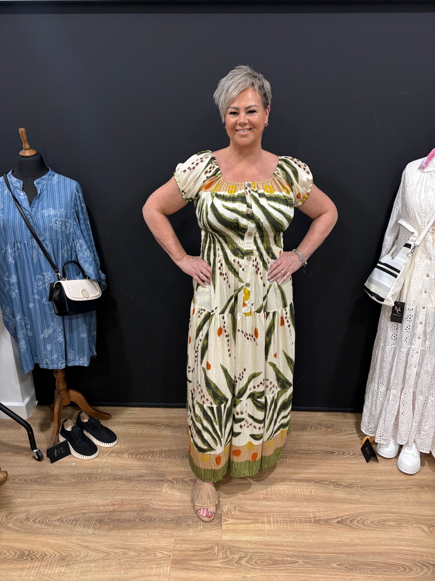 Button Front Maxi Dress