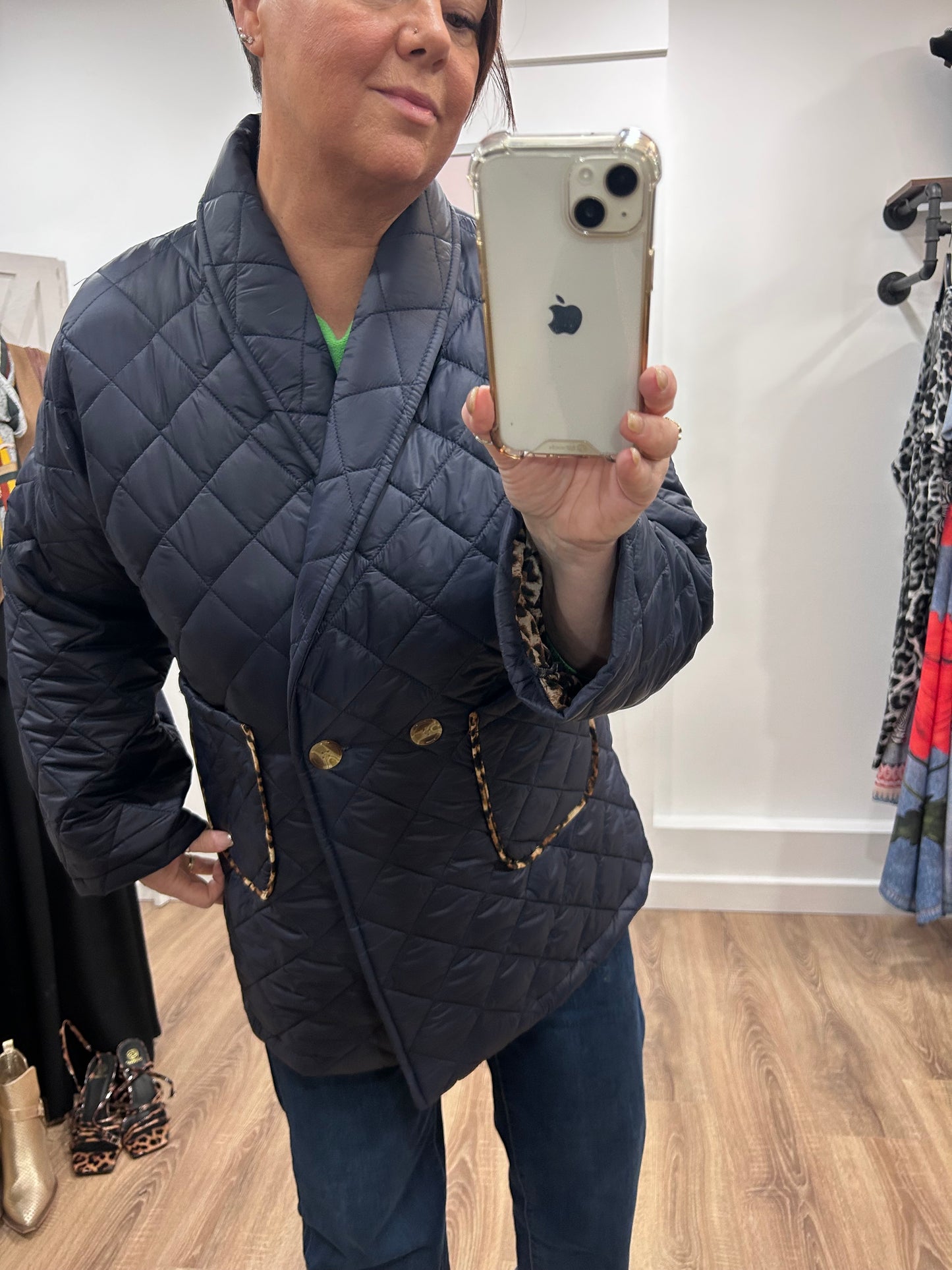 Animal Trim Quilted Jacket