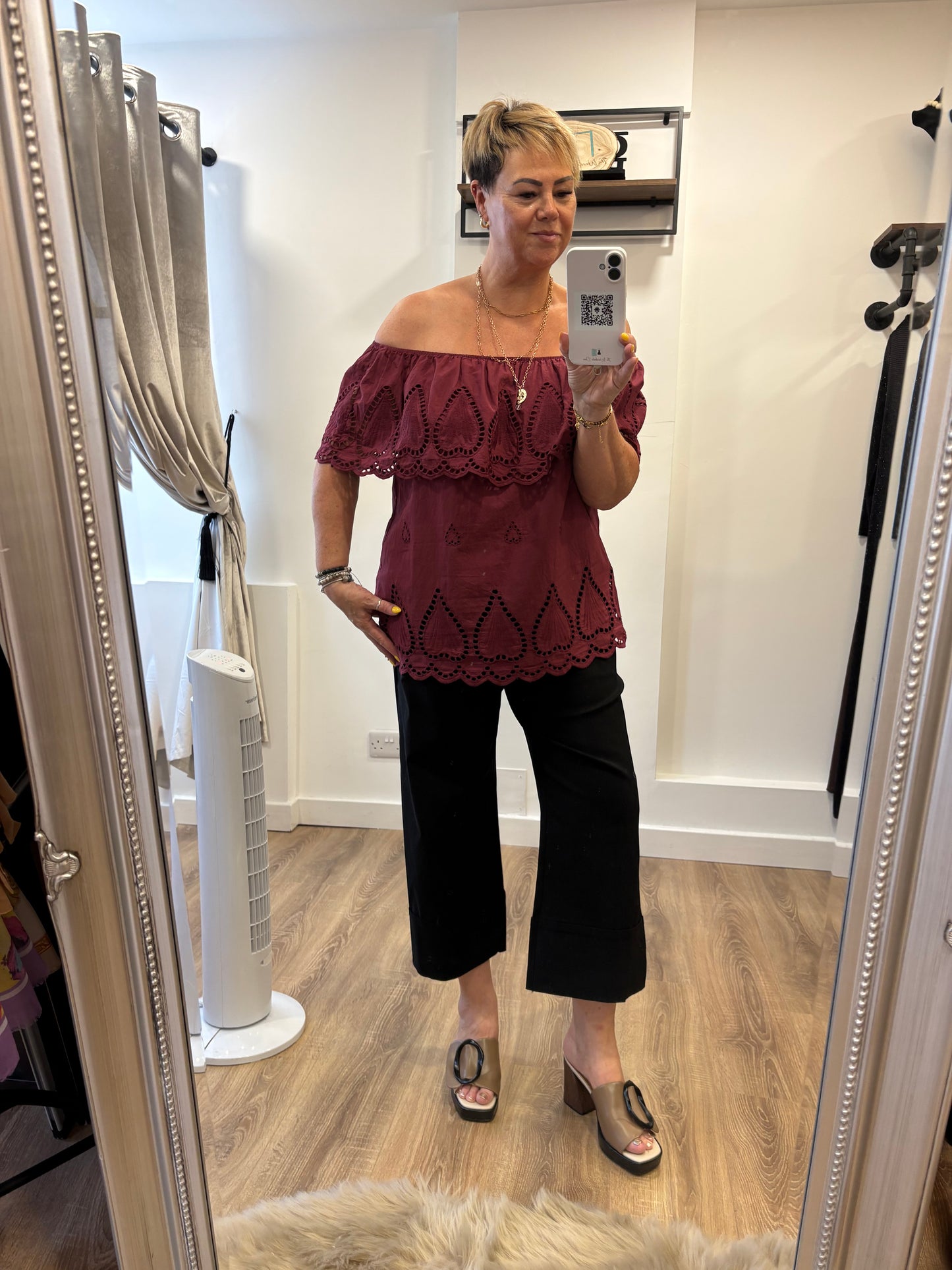 Broderie Anglaise Bardot Top