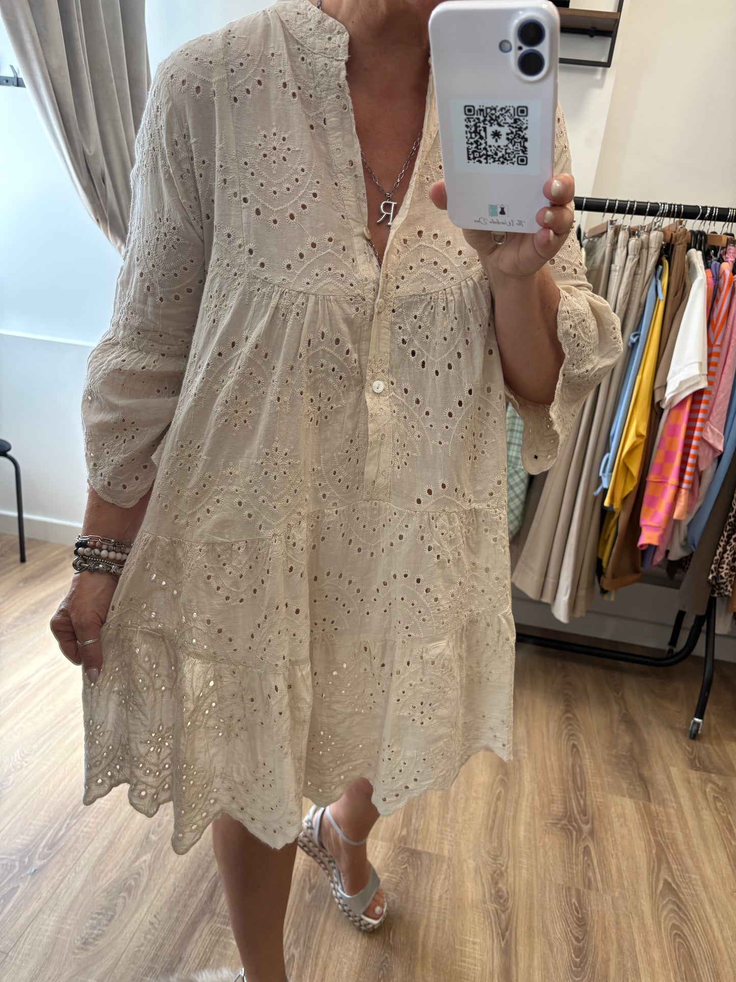 Broderie Anglaise Smock Dress