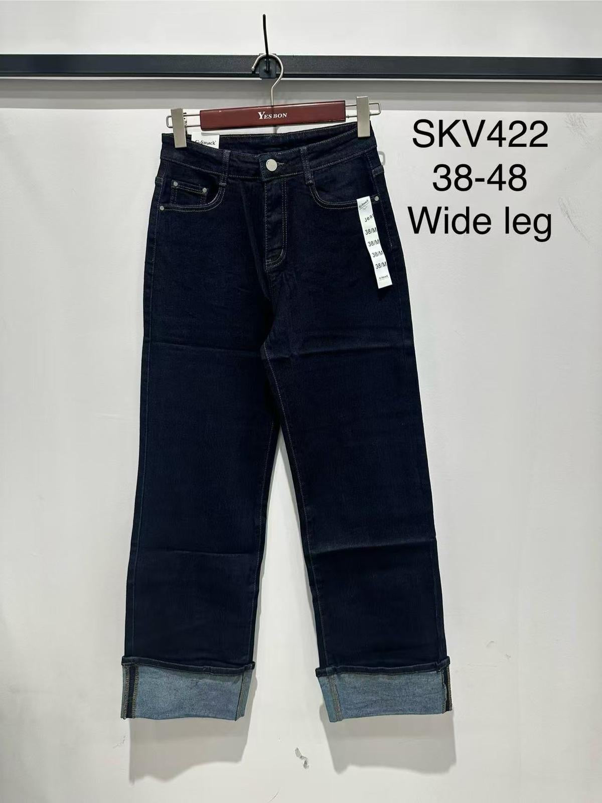 Dark Denim Deep Turnup Stretch Jeans