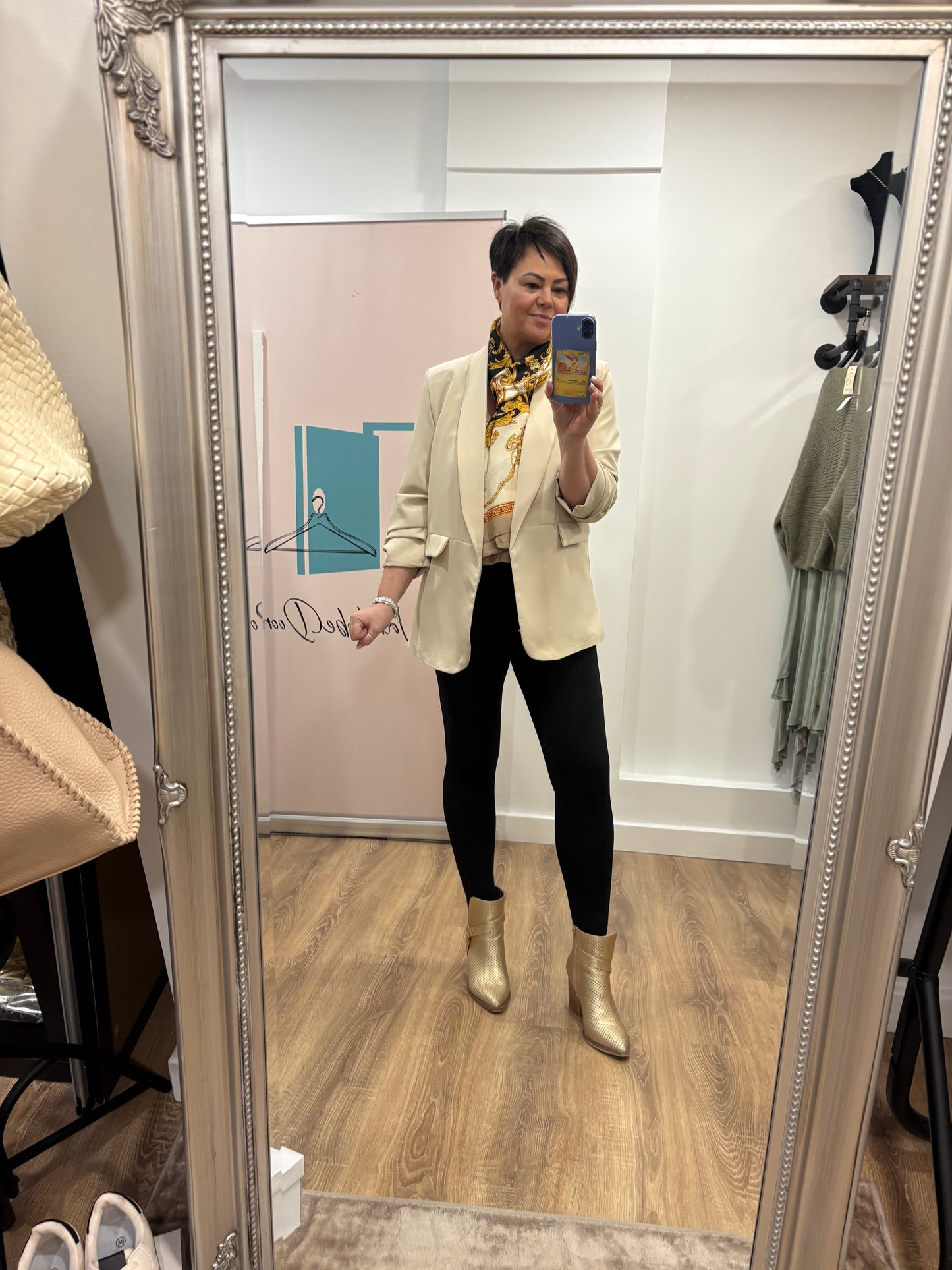 Ruched Sleeve Blazer