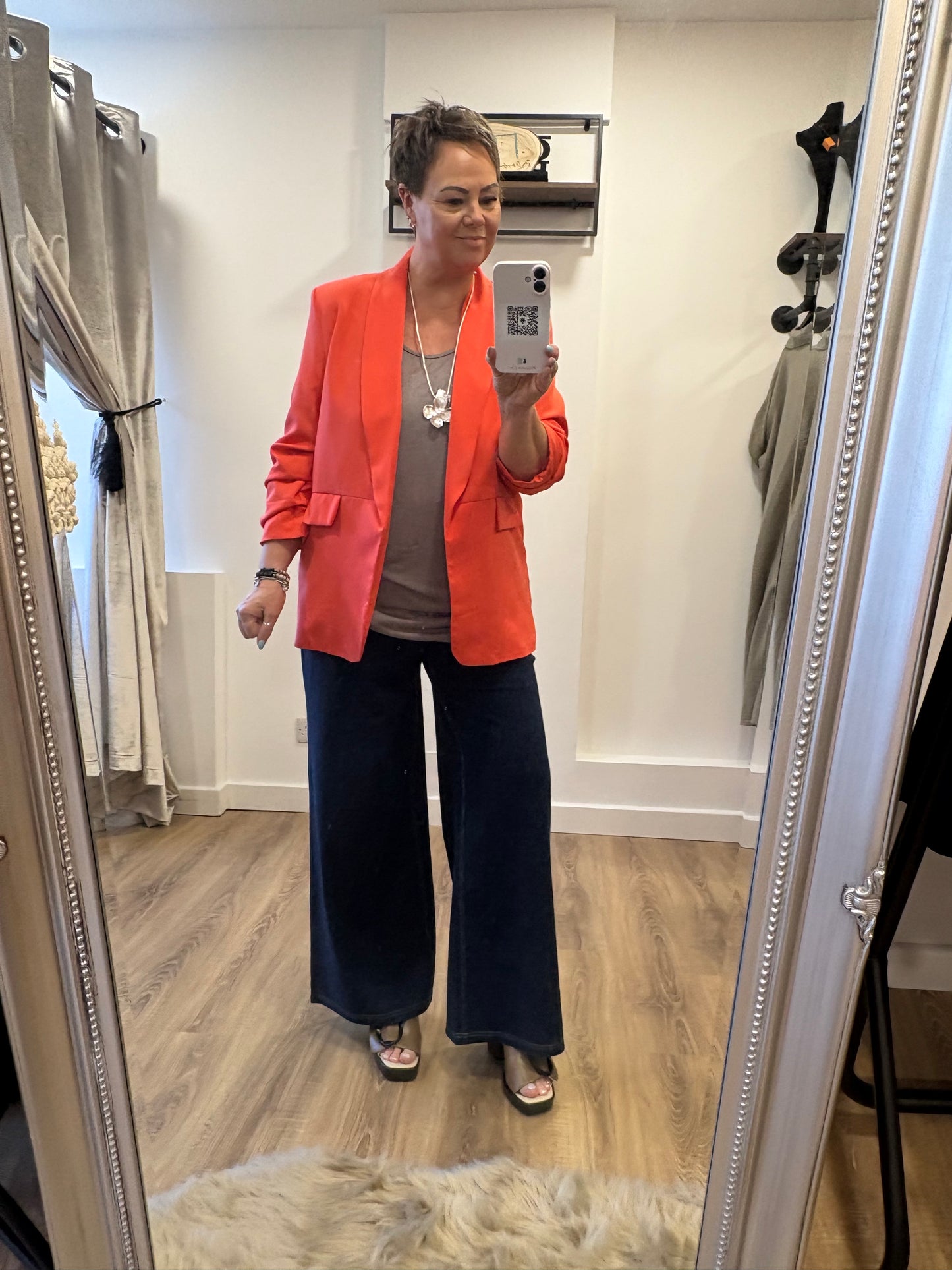 Ruched Sleeve Blazer