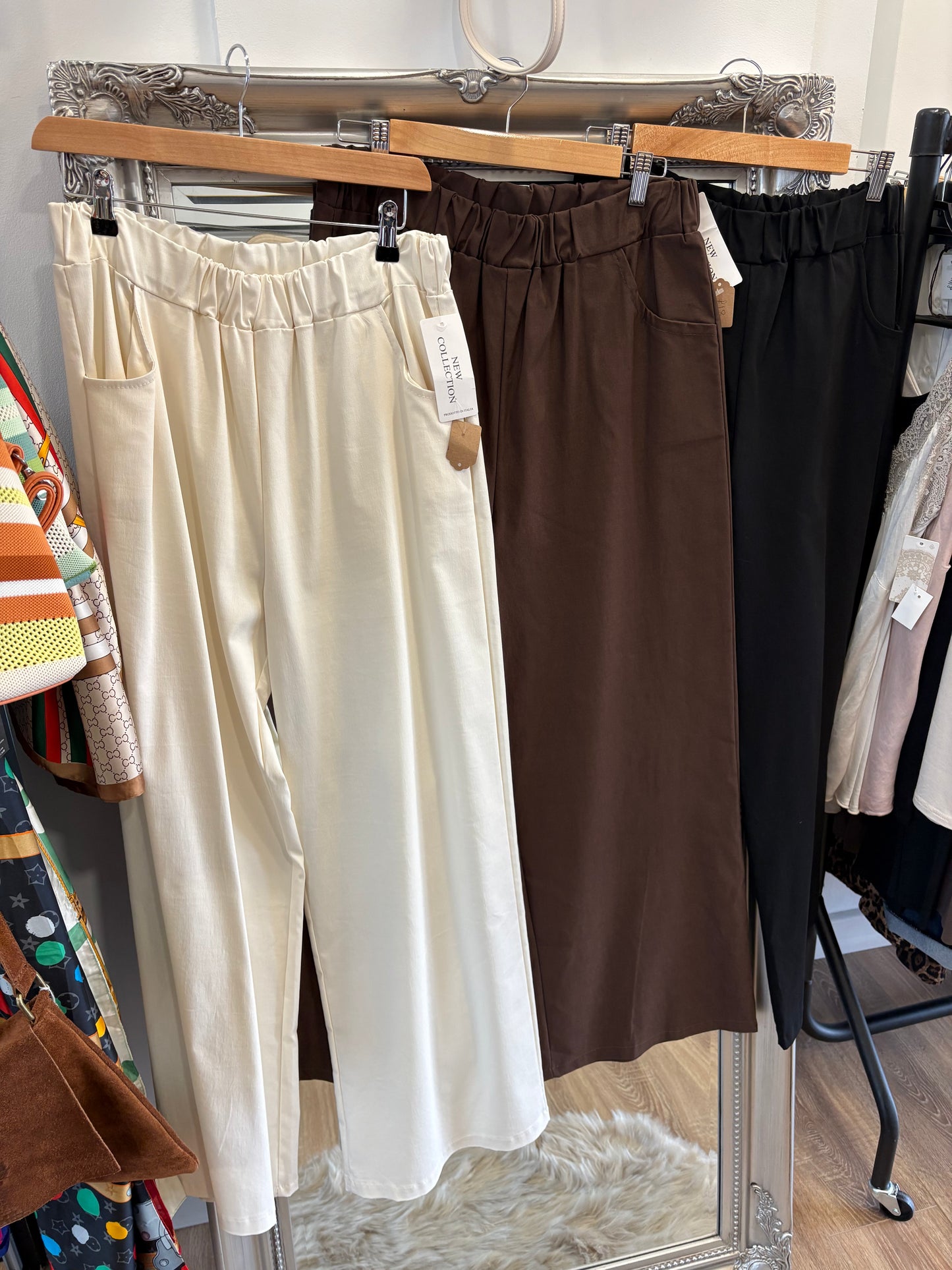 Stretch Wide Leg Trousers