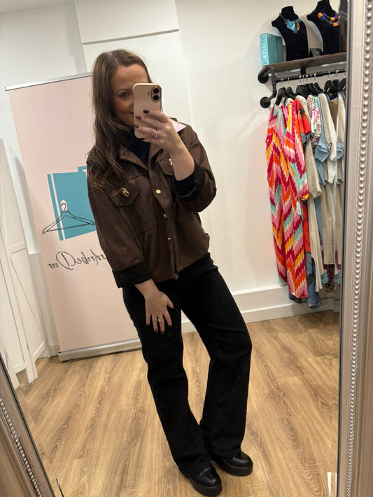 Stretchy suedette Cropped Jacket