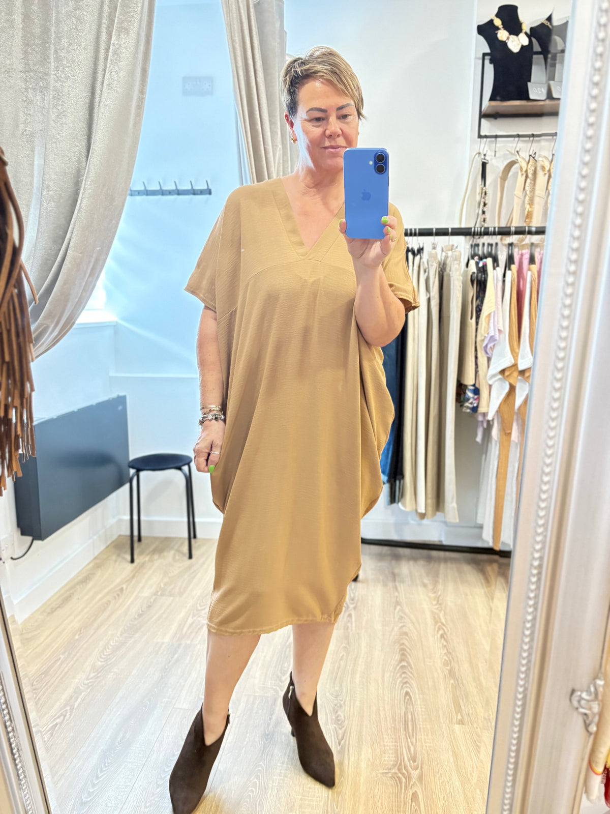 V Neck, Cocoon Dress