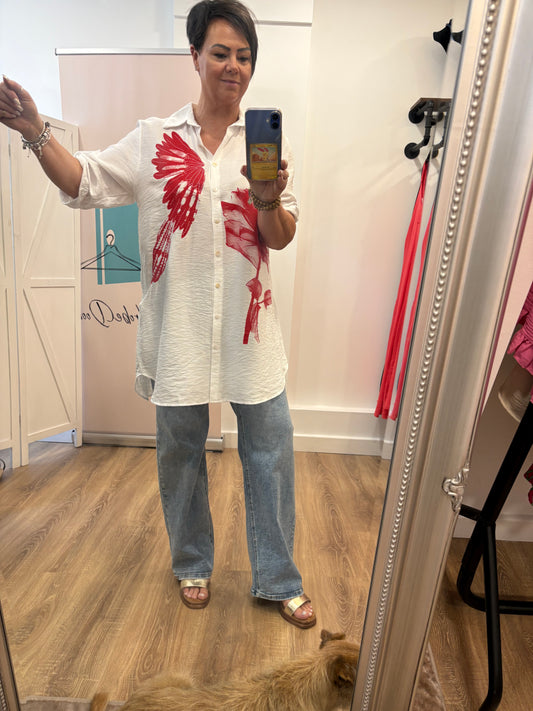 Longline Flowerbird Shirt