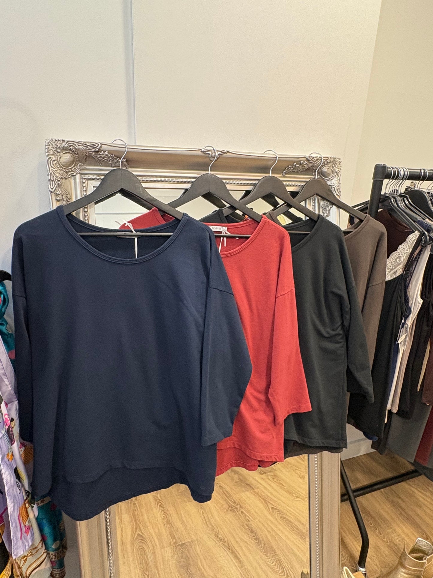 Plain, Curved Hem Sweatshirt