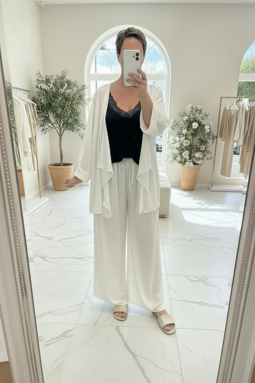 Relaxed Fit Trouser Suit - White