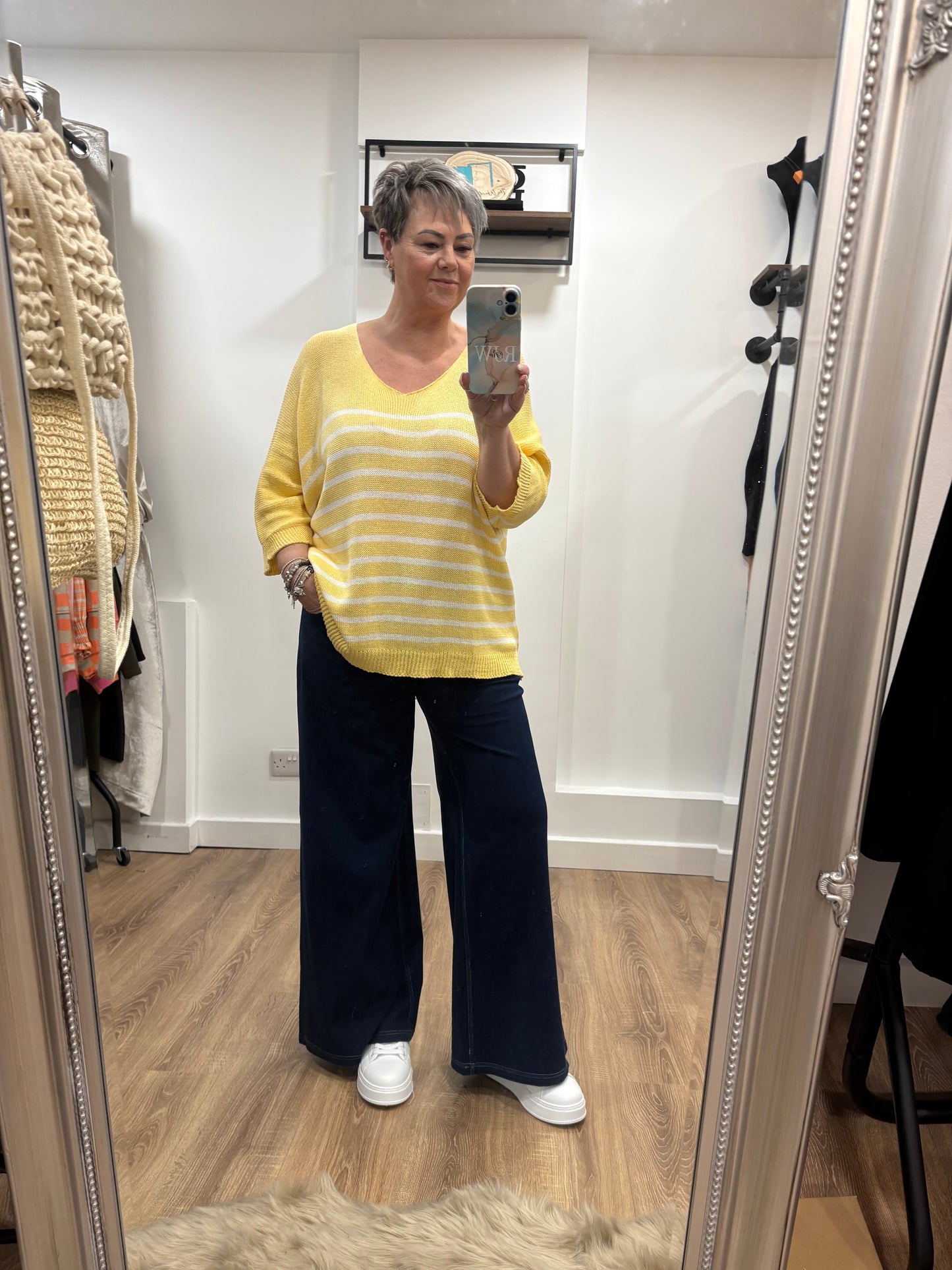 Oversized, Striped Cotton Jumper